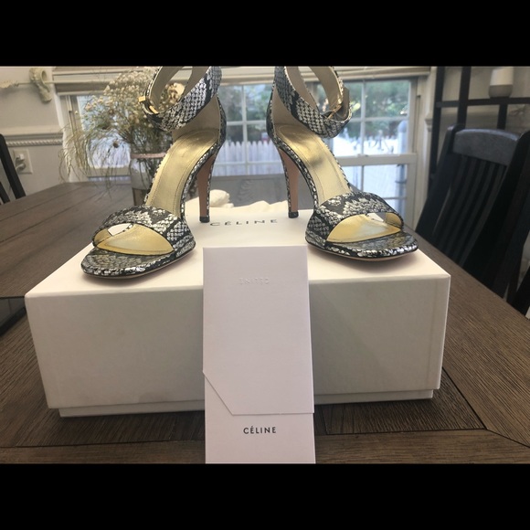 Celine Iconic Sandal Python Stamp Size 37.5 - Picture 2 of 5